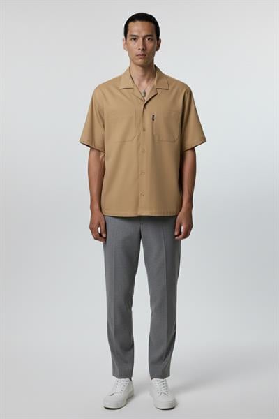 Giotelli Camel Standart Fit %100 Keten Apaş Yaka Erkek Gömlek