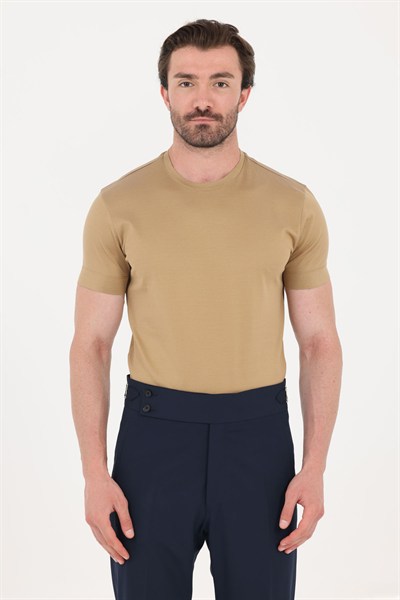 Camel %100 Pamuk Regular Fit Bisiklet Yaka Basic T-shirt
