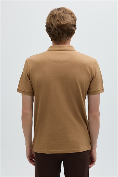 Cappuccino %100 Pamuk Regular Fit Klasik Polo Yaka T-shirt
