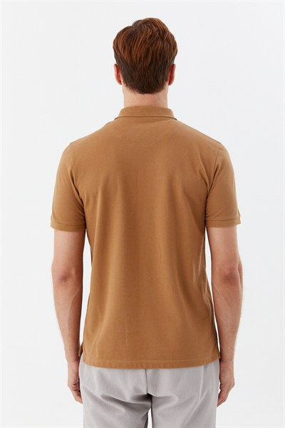 Cappuccino %100 Pamuk Regular Fit Klasik Polo Yaka T-shirt