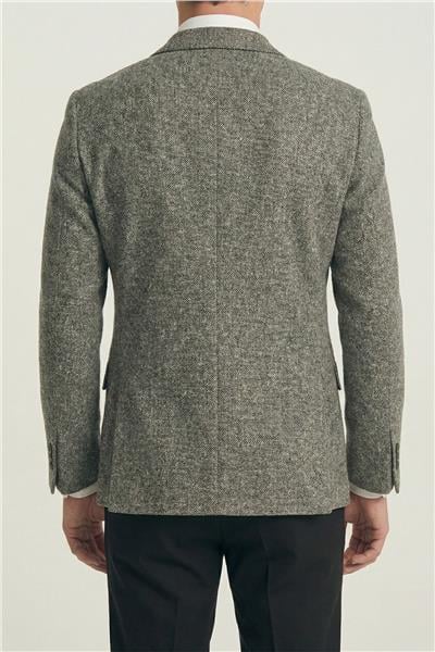 Erkek Kahve Normal Kesim Regular Fit Viskon Dokuma Fleto Kapaklı Cep Klasik Yaka 4 Drop Klasik Ceket