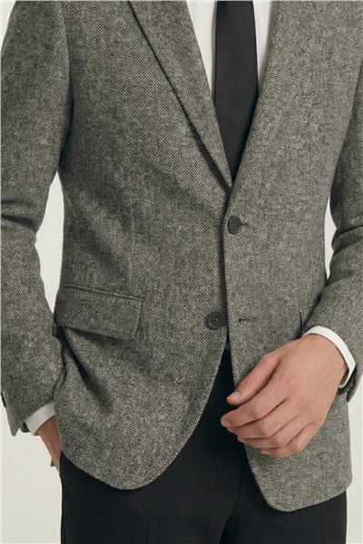 Erkek Kahve Normal Kesim Regular Fit Viskon Dokuma Fleto Kapaklı Cep Klasik Yaka 4 Drop Klasik Ceket