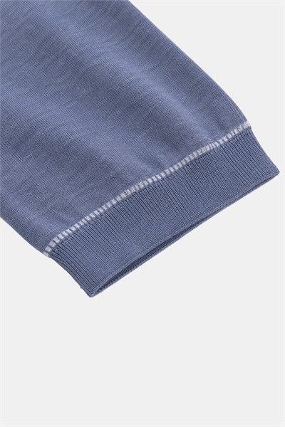 Çelik %100 Pamuk Fermuarlı Polo Yaka Triko T-Shirt