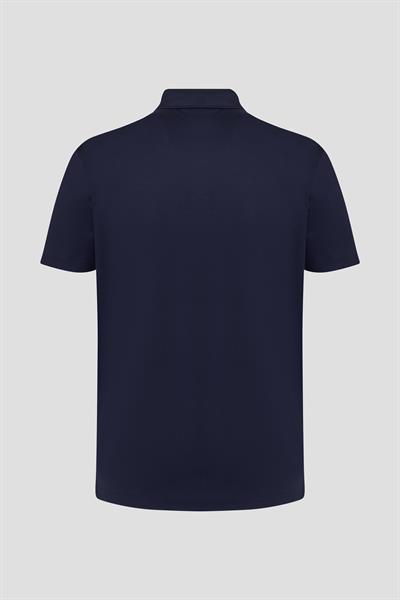 Cep Detaylı Düğmeli Polo Yaka Erkek T-Shirt Lacivert