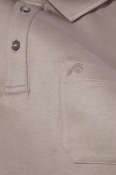 Cep Detaylı Düğmeli Polo Yaka Erkek T-Shirt Kahve