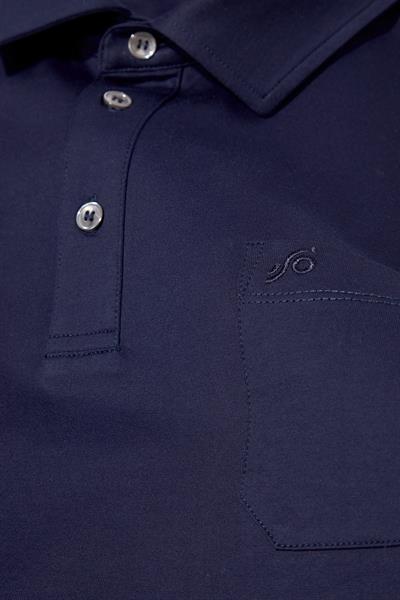 Cep Detaylı Düğmeli Polo Yaka Erkek T-Shirt Lacivert