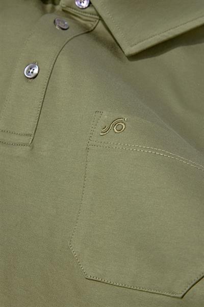 Cep Detaylı Düğmeli Polo Yaka Erkek T-Shirt Yeşil