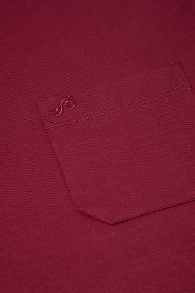 Cep Detaylı Düğmeli Polo Yaka Erkek T-Shirt Kırmızı