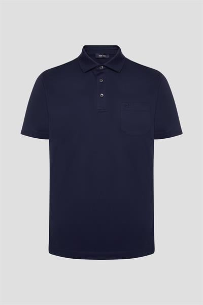 Cep Detaylı Düğmeli Polo Yaka Erkek T-Shirt Lacivert