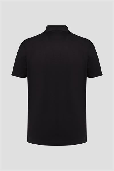 Cep Detaylı Düğmeli Polo Yaka Erkek T-Shirt Siyah