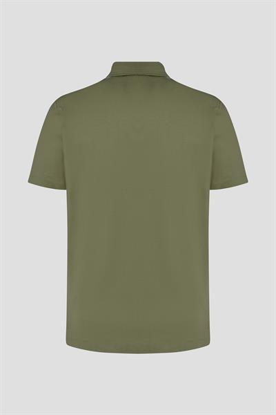 Cep Detaylı Düğmeli Polo Yaka Erkek T-Shirt Yeşil