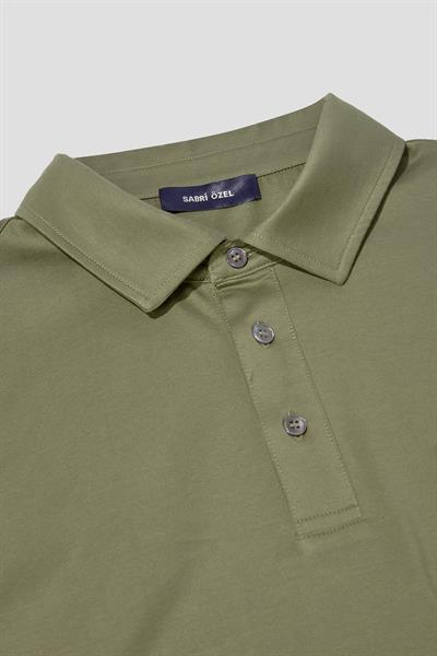 Cep Detaylı Düğmeli Polo Yaka Erkek T-Shirt Yeşil