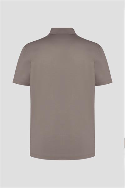 Cep Detaylı Düğmeli Polo Yaka Erkek T-Shirt Kahve