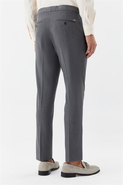 Erkek Antrasit Chino Düğme Ayarlı Pantolon Normal Bel