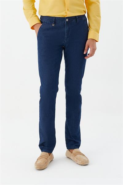 Chino Erkek Denim Mavi