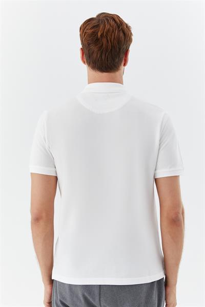 Erkek Ekru Normal Kesim Regular Fit %100 Pamuk Örme Düğmeli Polo Yaka Tişört
