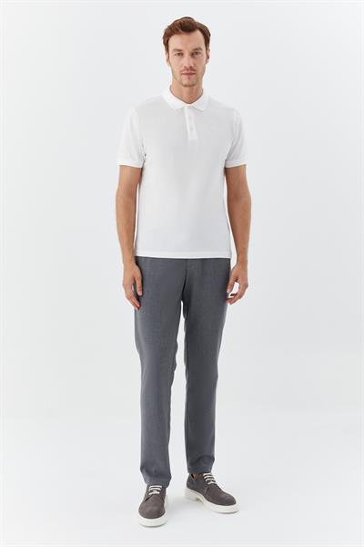 Erkek Ekru Normal Kesim Regular Fit %100 Pamuk Örme Düğmeli Polo Yaka Tişört
