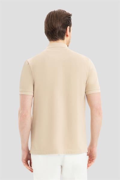 Erkek Kum Bej Normal Kesim Regular Fit %100 Pamuk Örme Düğmeli Polo Yaka Tişört