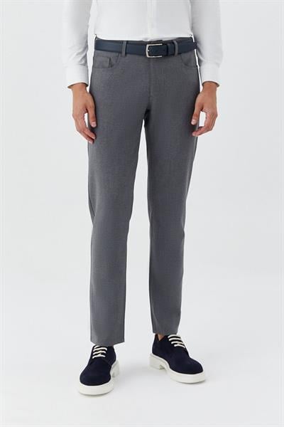 Gri Regular Fit Yan Cepli Jogger Erkek Pantolon