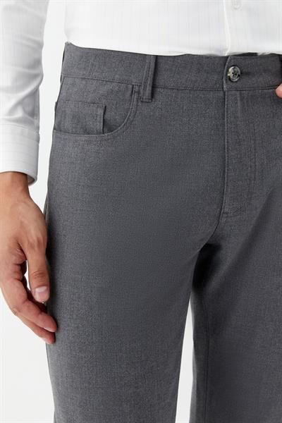 Gri Regular Fit Yan Cepli Jogger Erkek Pantolon