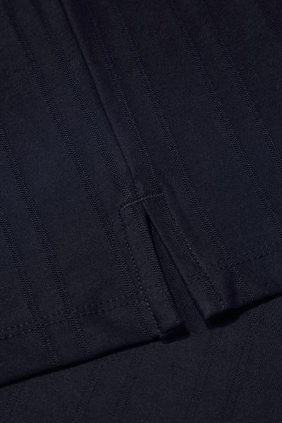 Düğmeli Jakar Desenli Polo Yaka Erkek T-Shirt Siyah