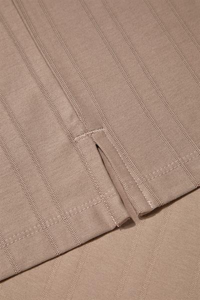 Bej %100 Pamuk Regular Fit Jakar Desenli Polo Yaka T-shirt