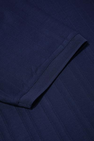 Düğmeli Jakar Desenli Polo Yaka Erkek T-Shirt Lacivert