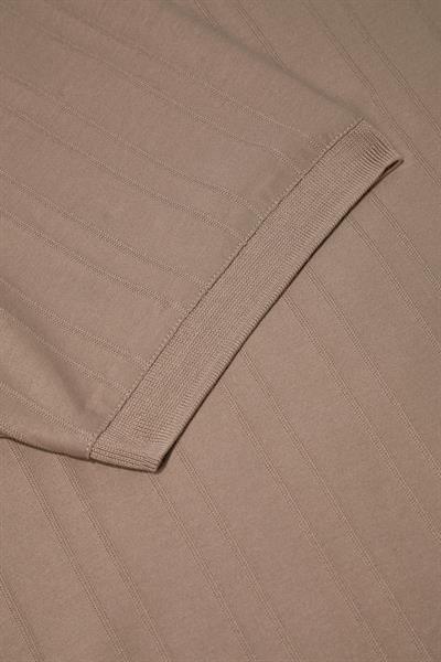 Bej %100 Pamuk Regular Fit Jakar Desenli Polo Yaka T-shirt