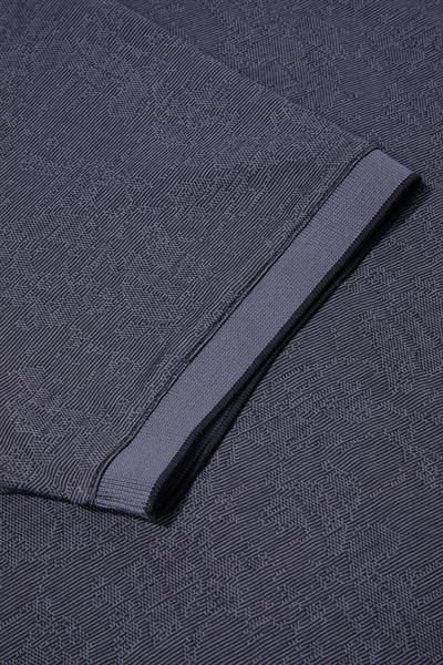 Düğmeli Polo Yaka Desenli Erkek T-Shirt Füme
