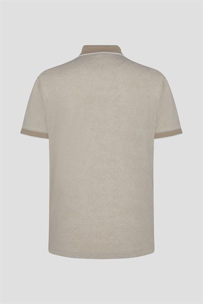 Düğmeli Polo Yaka Desenli Erkek T-Shirt Kahve