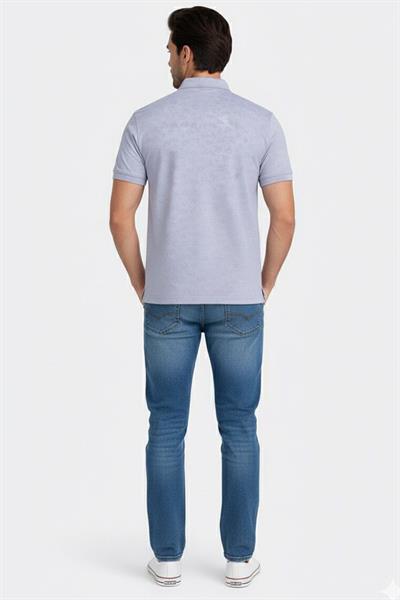 DÜĞMELİ POLO YAKA ERKEK T-SHIRT Gri