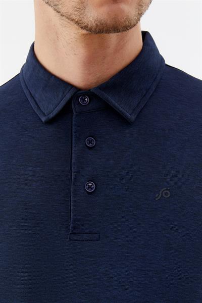 Erkek Açık Lacivert Standart Fit Düğmeli Polo Yaka Tişört – Kısa Kollu