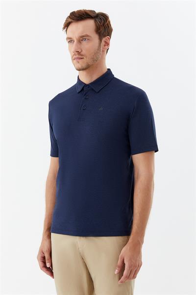 Erkek Açık Lacivert Standart Fit Düğmeli Polo Yaka Tişört – Kısa Kollu