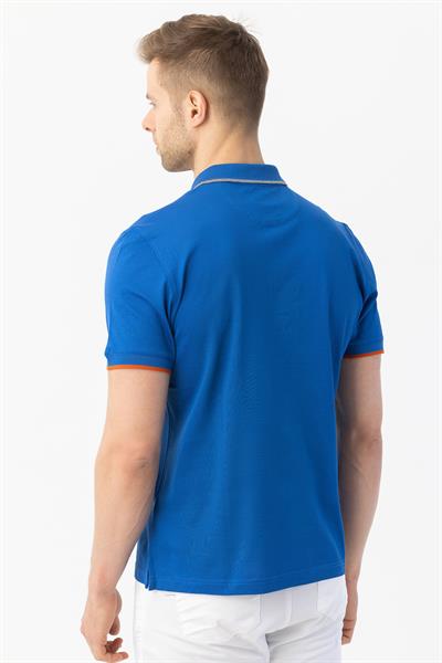 Giotelli Erkek Saks Dar Kesim Slim Fit %100 Pamuk Örme Düğmeli Polo Yaka Tişört