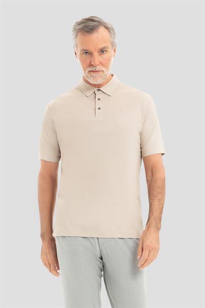 Erkek Bej Standart Fit Polo Yaka Tişört – Kısa Kollu