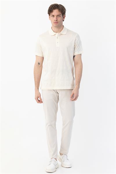 DÜĞMELİ POLO YAKA ERKEK T-SHIRT Kemik