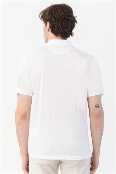DÜĞMELİ POLO YAKA ERKEK T-SHIRT Beyaz