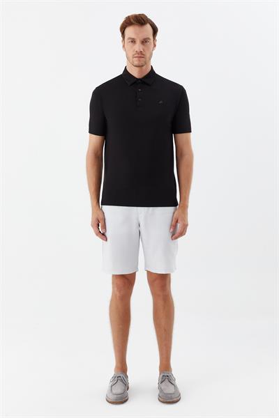 Erkek Siyah Standart Fit Polo Yaka Tişört – Kısa Kollu