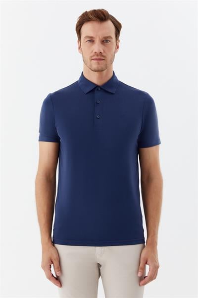 Lacivert Standart Fit Polo Yaka Erkek Tişört