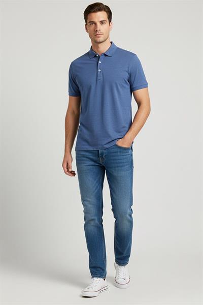 DÜĞMELİ POLO YAKA ERKEK T-SHIRT İndigo