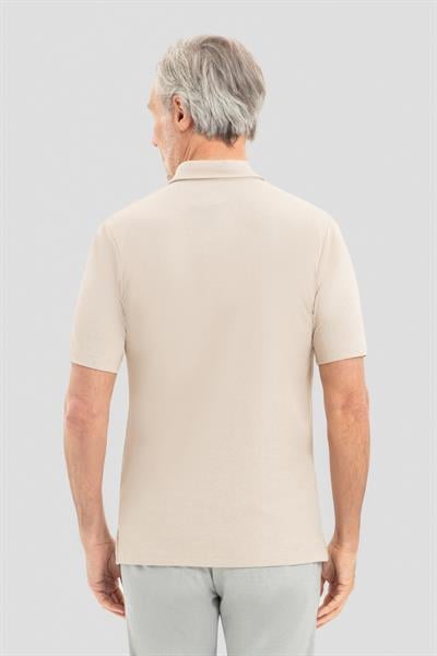 Erkek Bej Standart Fit Polo Yaka Tişört – Kısa Kollu