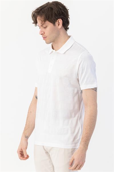 DÜĞMELİ POLO YAKA ERKEK T-SHIRT Beyaz