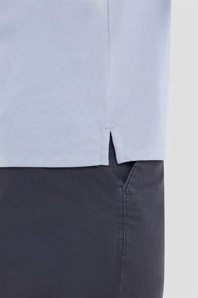 Gri Regular Fit Polo Yaka Erkek Tişört – Mikro Desenli