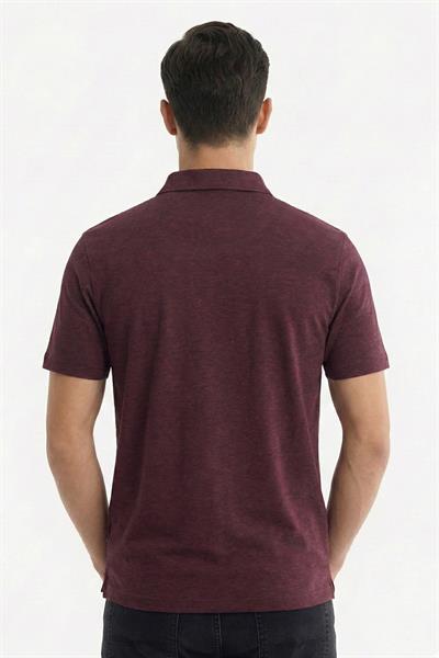 Erkek Bordo Standart Fit Polo Yaka Tişört – Kısa Kollu
