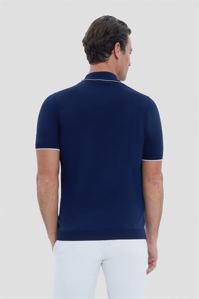 Lacivert Regular Fit Triko Polo Yaka Tişört