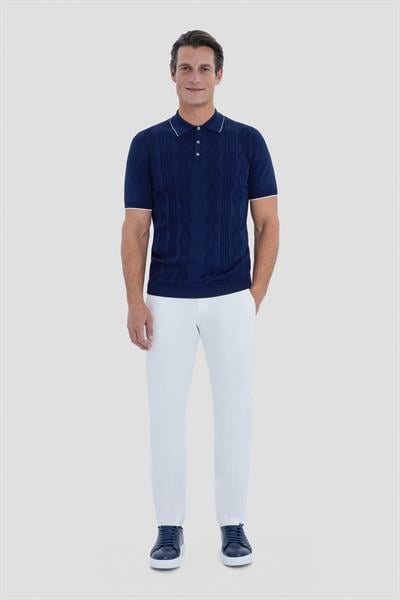 Lacivert Regular Fit Triko Polo Yaka Tişört