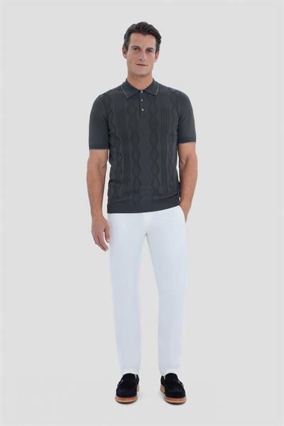 Yeşil Regular Fit Triko Polo Yaka Tişört