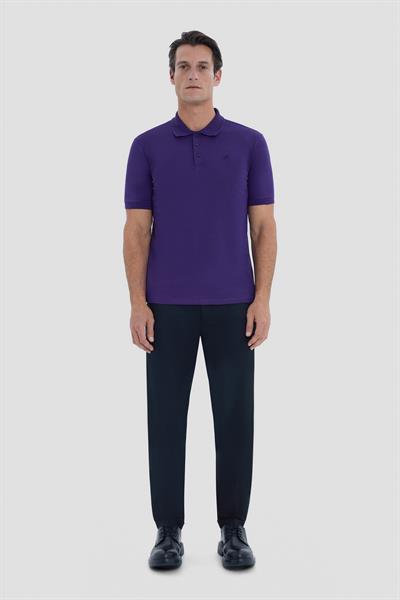 Mor Regular Fit Basic Polo Yaka Erkek Tişört