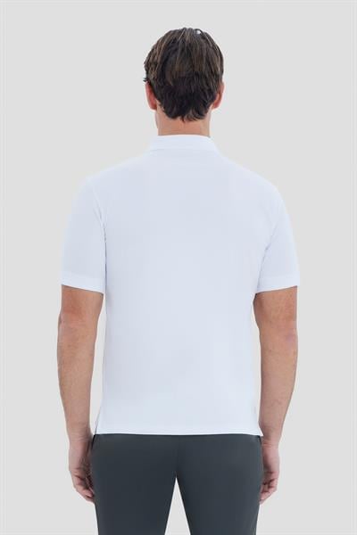Beyaz Regular Fit Polo Yaka Erkek T-Shirt