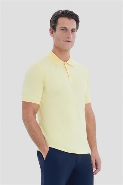 Sarı Regular Fit Basic Polo Yaka Erkek Tişört